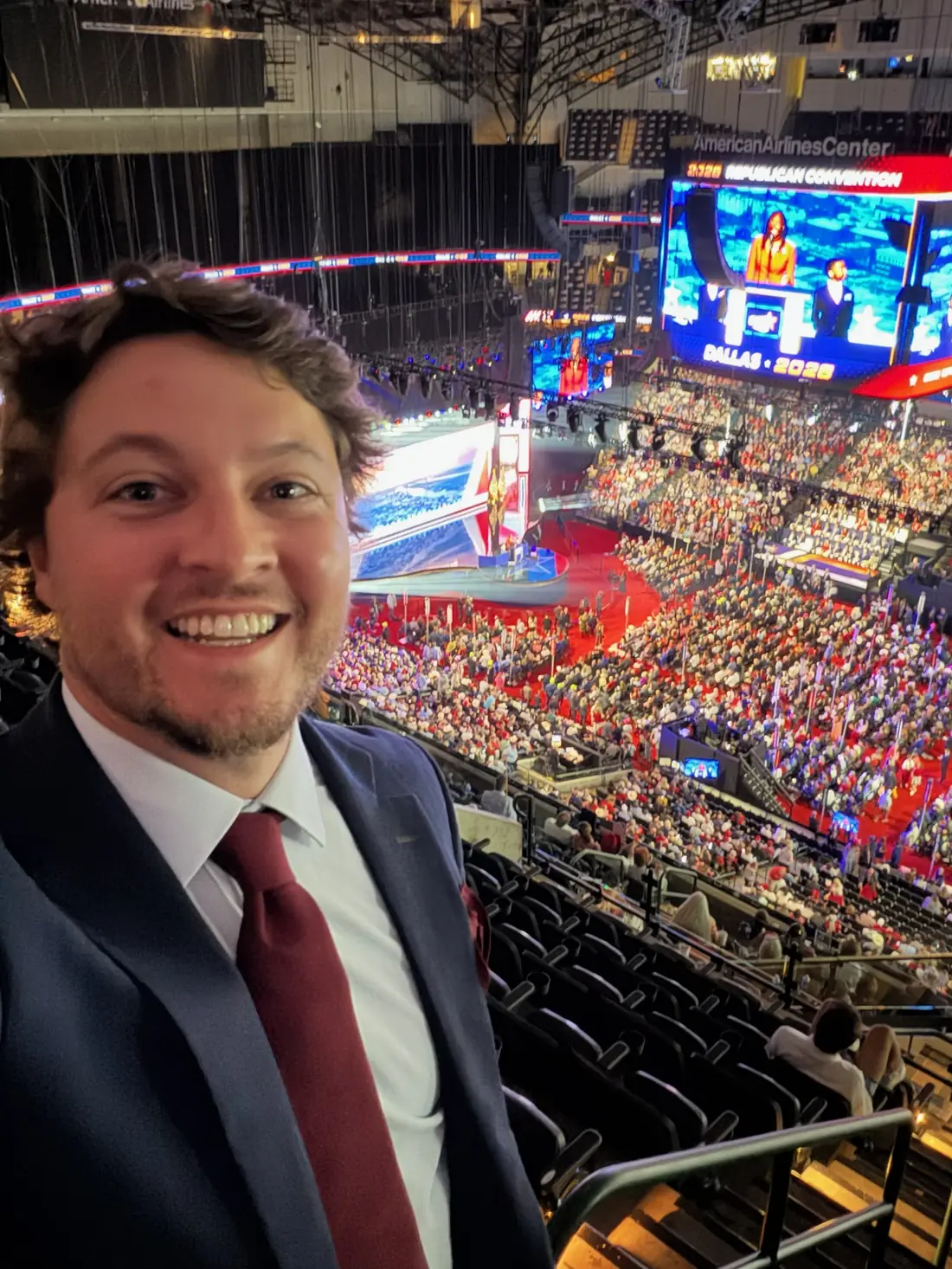 Looking down at the convention floor
