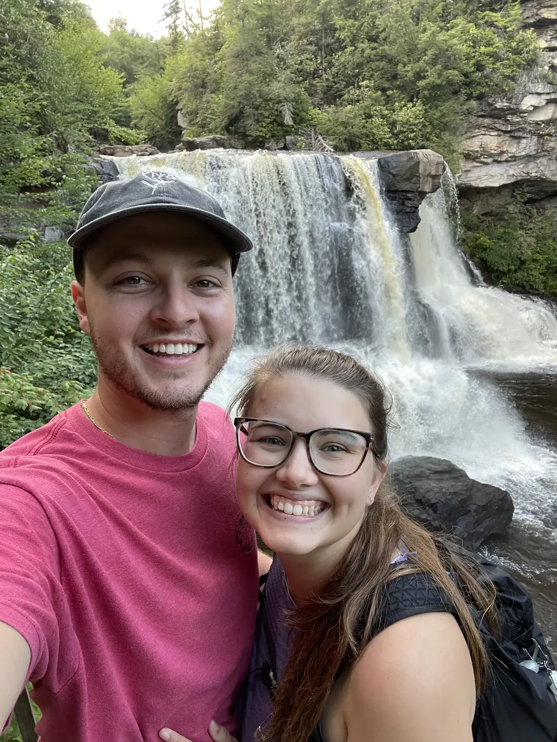 At the waterfall
